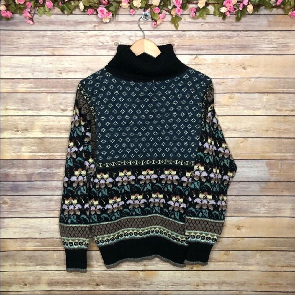 Vintage Cowl Neck Grandma Style Sweater - Picture 2 of 6